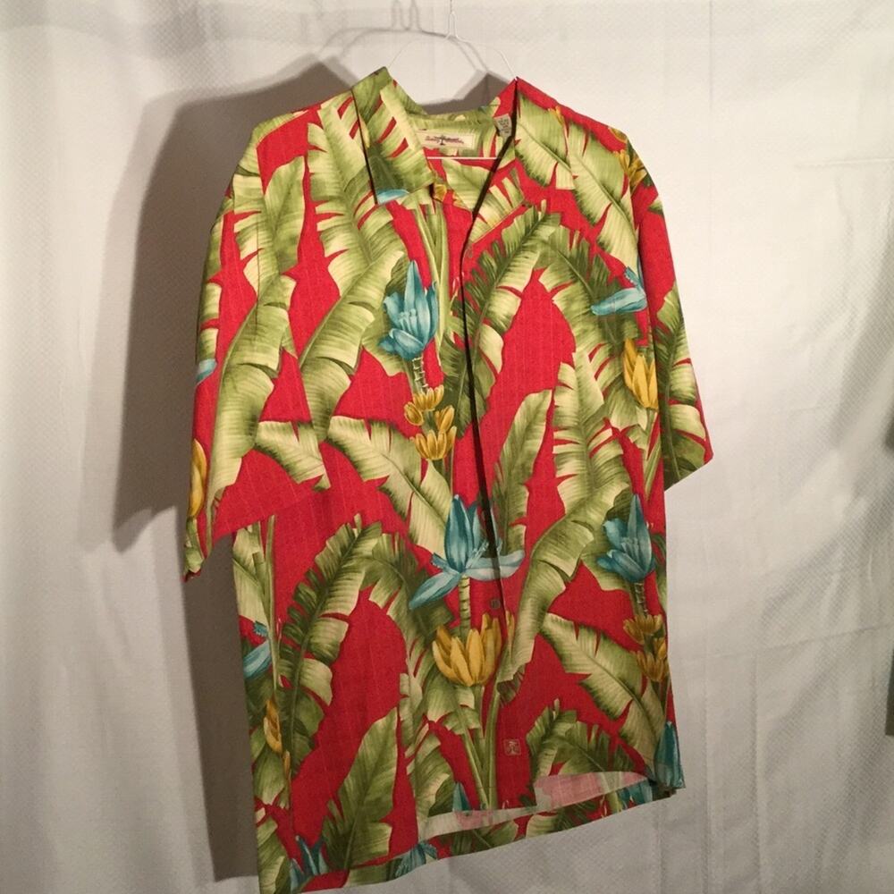 Tommy Bahama silk tropical camp shirt L worn once